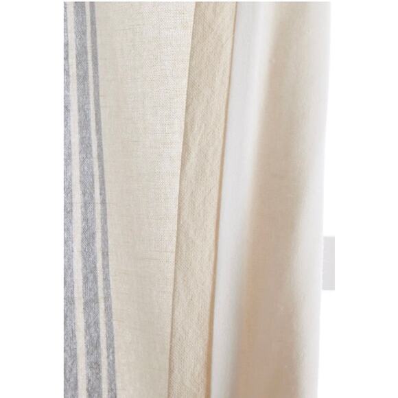 Coastal Stripe Linen Cotton Light Filtering Panel 48X 84" Blue # 11 - Picture 6 of 9